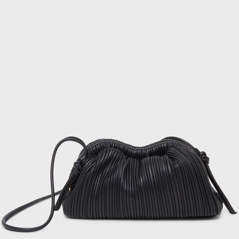 Women's Mansur Gavriel Pleated Mini Cloud Clutch Bags Black | AU M485XP